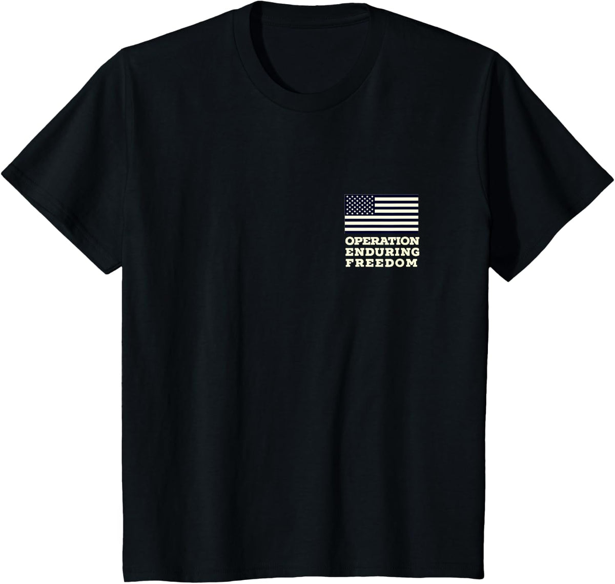 OEF Veteran Apparel by Bianco Brands Unisex-Kids Classic Fit Black Cotton 60% Polyester 40% Short Sleeve Crew Neck T-Shirt