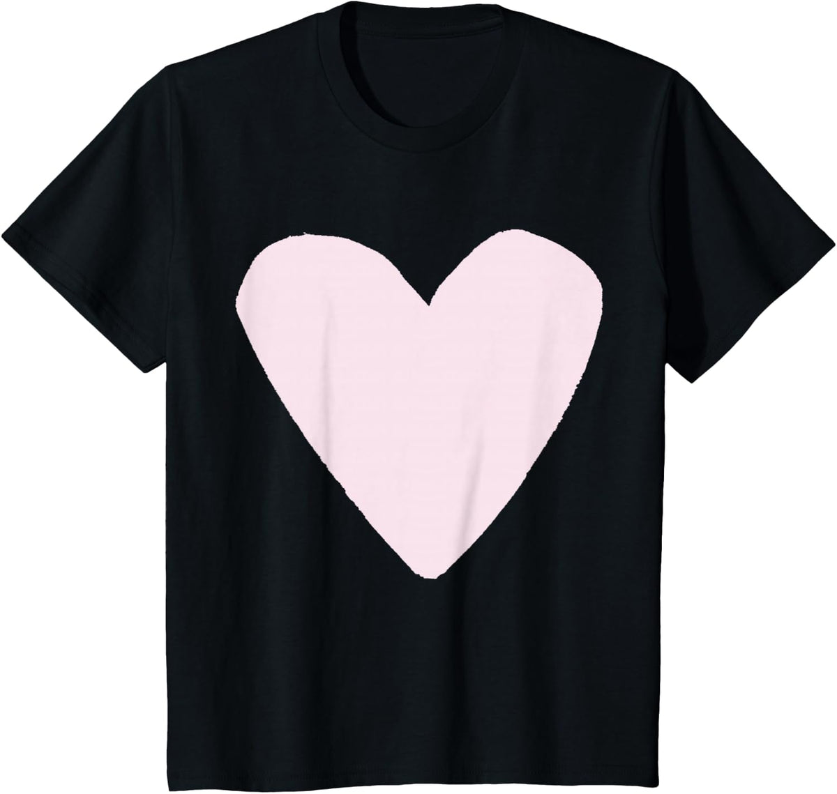 Love Heart Shape Light Pink T-Shirt - Black