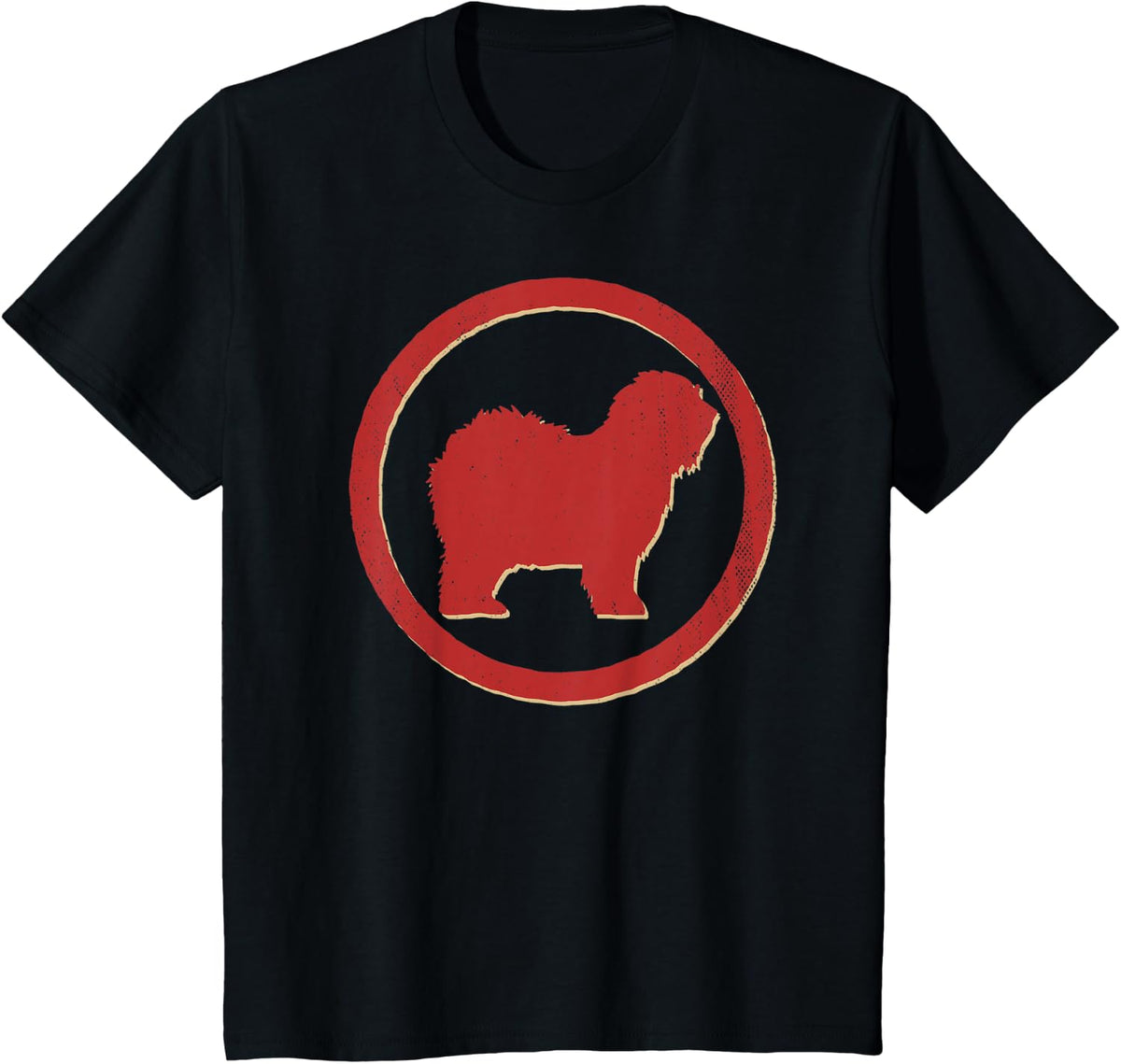 Old English Sheepdog Dog Retro Vintage T-Shirt - Black