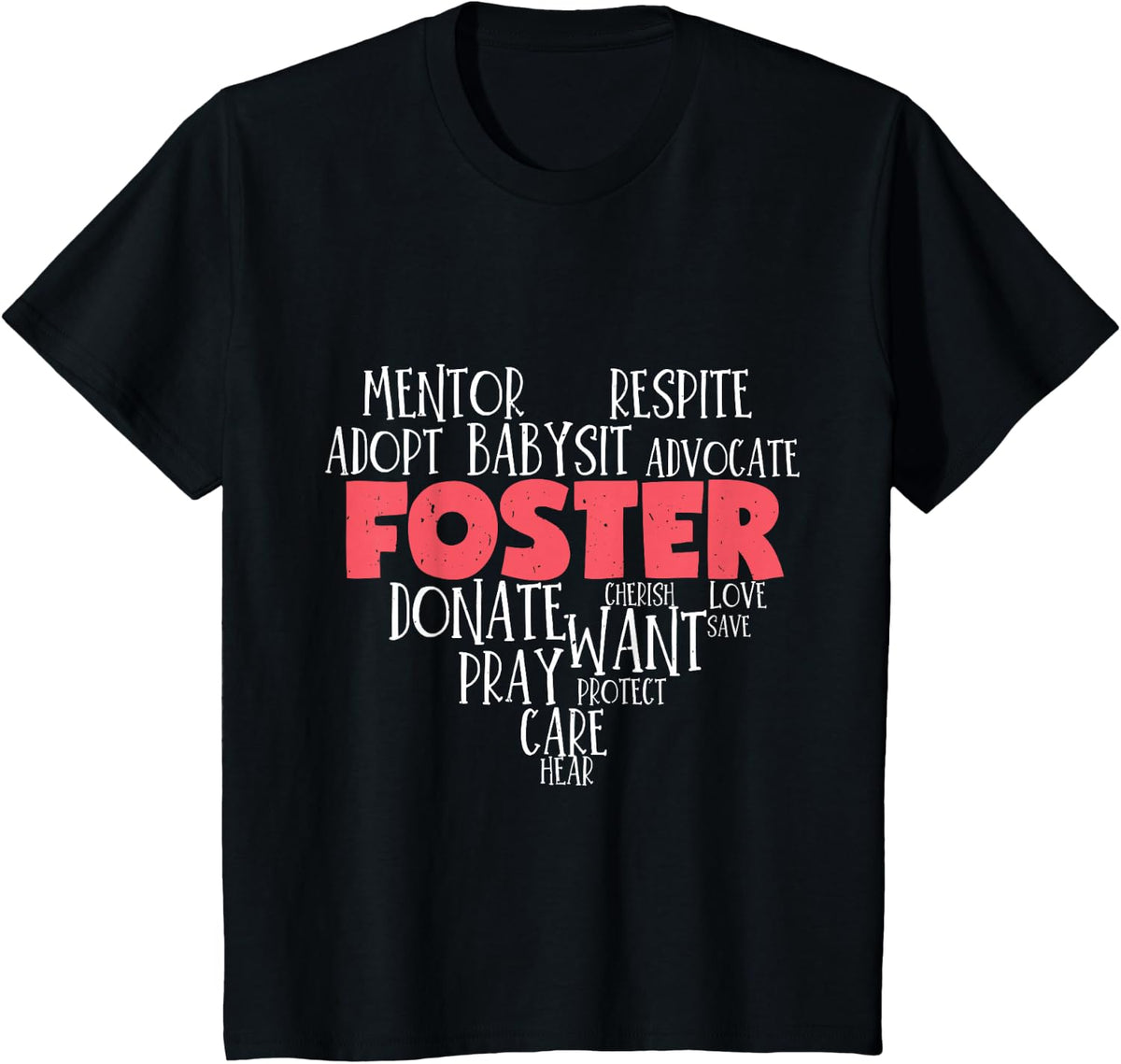 Foster Adoptive Biological Foster Care Adoption Awareness T-Shirt - Black