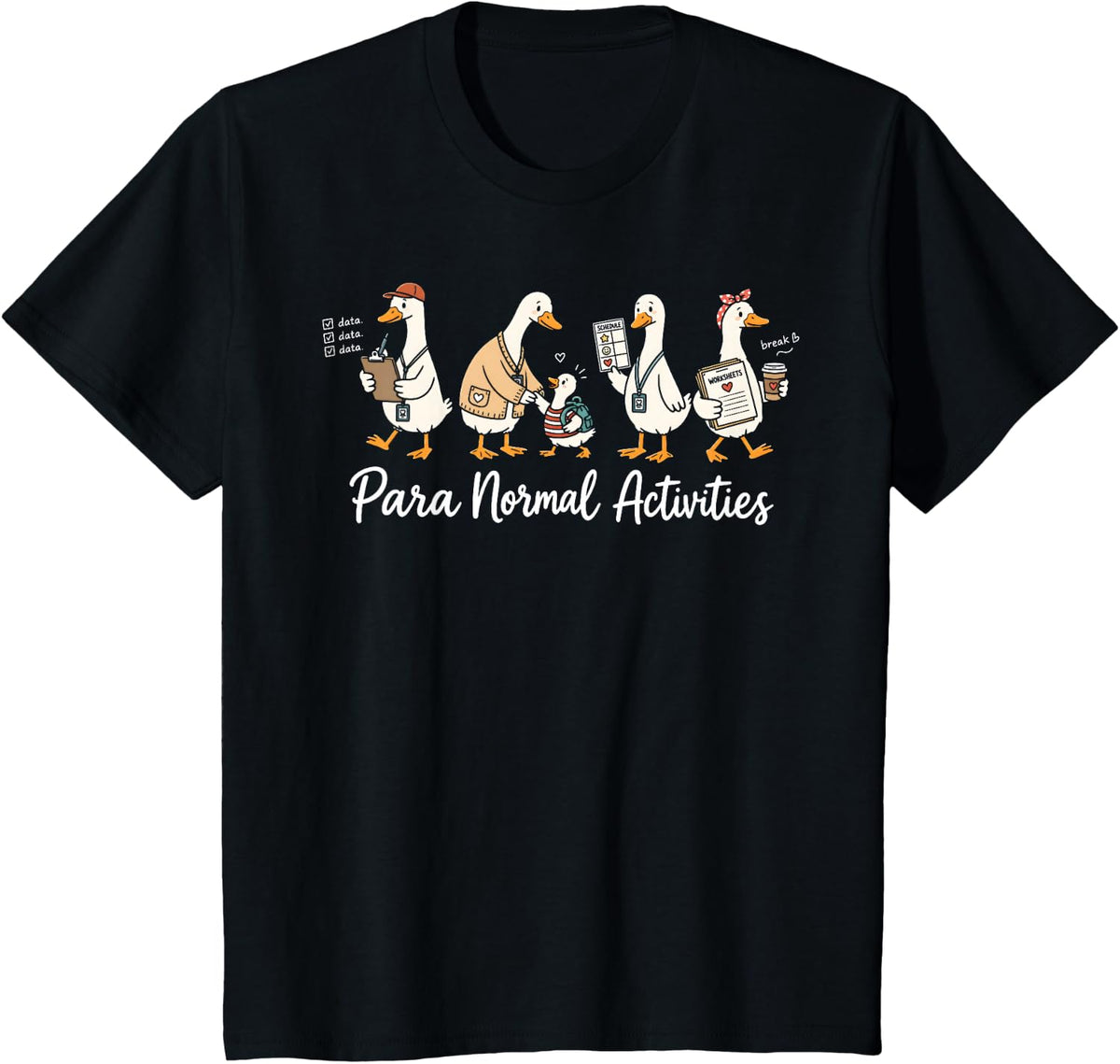 para Normal Activities Cute Ghost SPED Teachers Fall Vibes T-Shirt - Black
