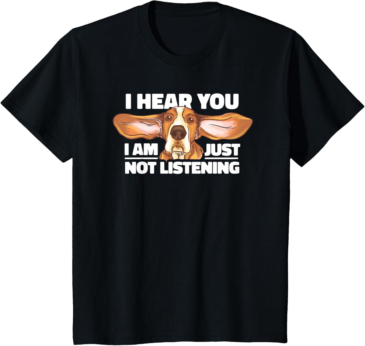 Just not listing Basset Hound puppies dog gift saying T-Shirt - Black