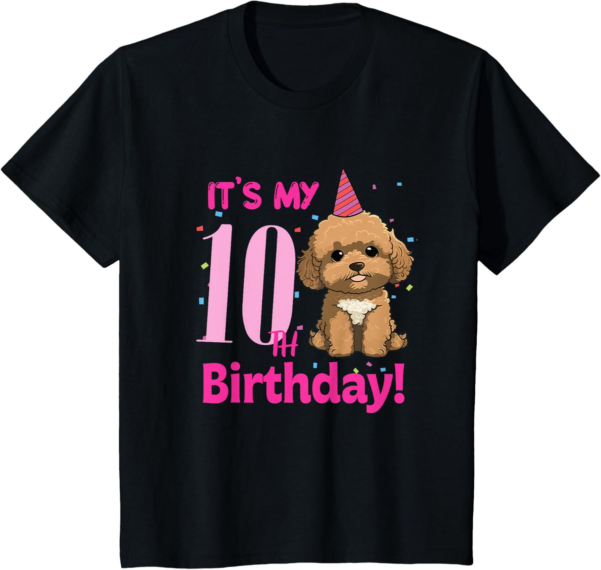 It's My 10th Birthday Cavapoo Dog Lovers 10 Years Old Puppy T-Shirt - Black