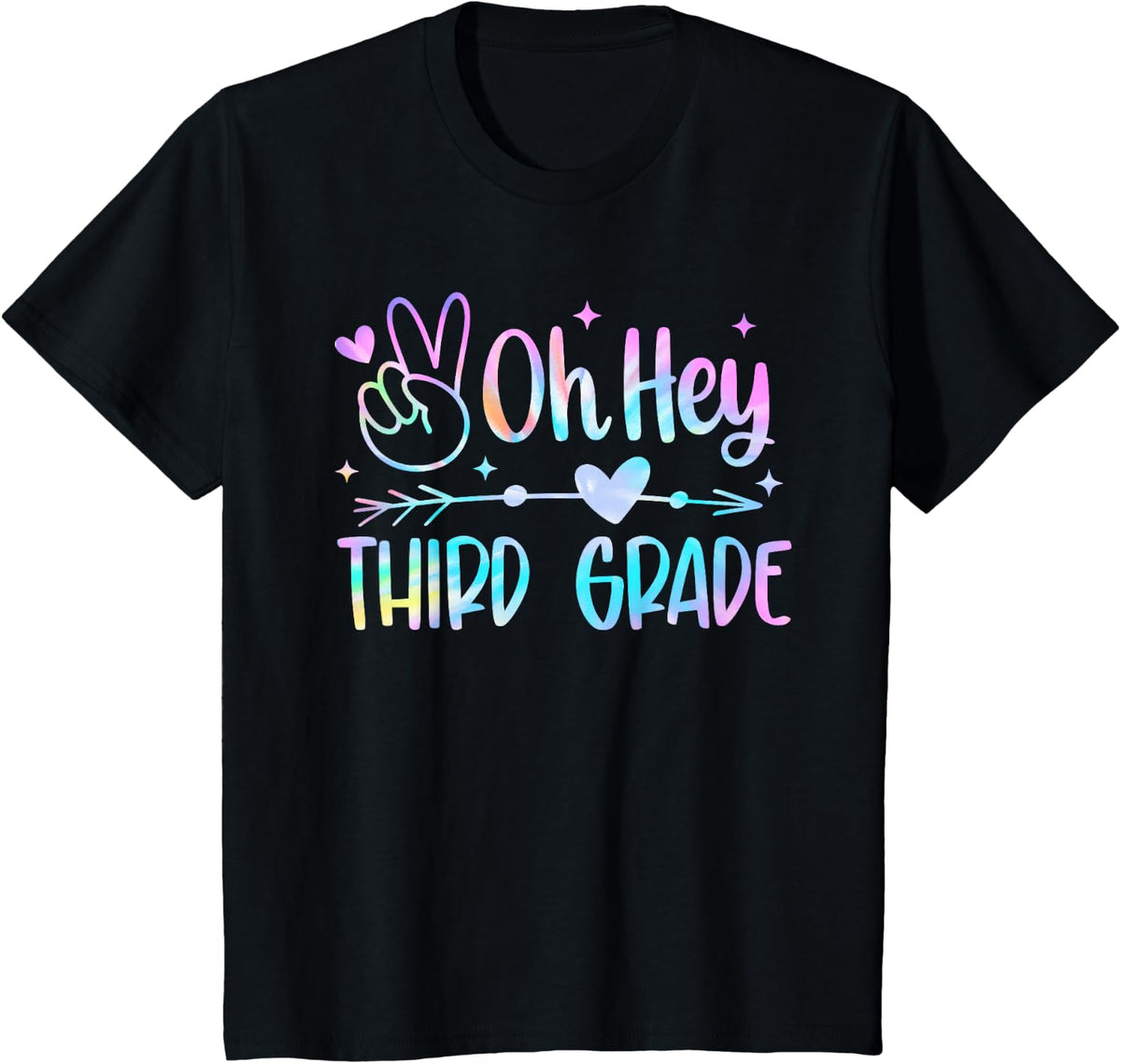 Back to School Oh Hey 3rd Grade Tie Dye Teachers Students T-Shirt - Black
