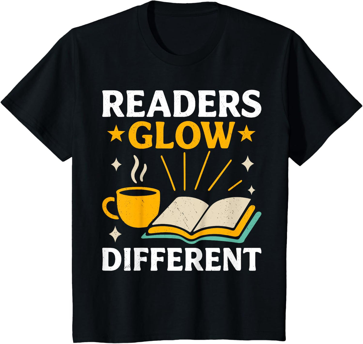 Readers Glow Different Book Lover Reading T-Shirt - Black