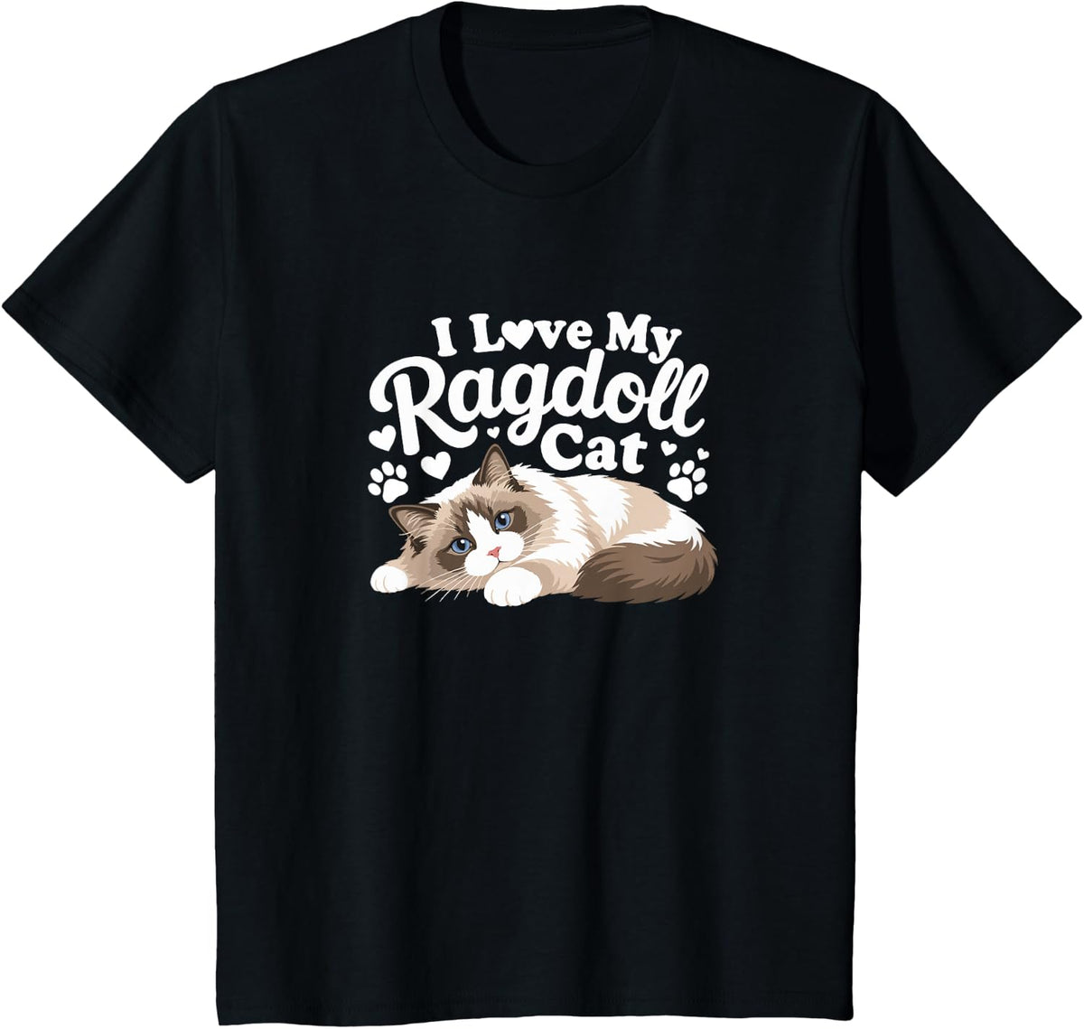 I Love My Ragdoll Cat - T-Shirt - Black
