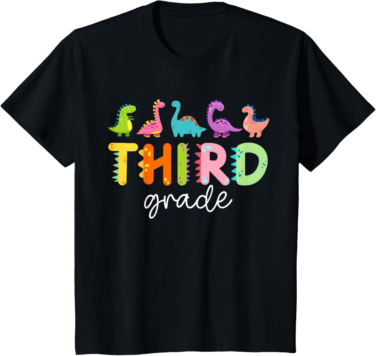 Third Grade Dinosaurs Back To School 3rd Grade Teacher T-Shirt Tee For Teachers - Black