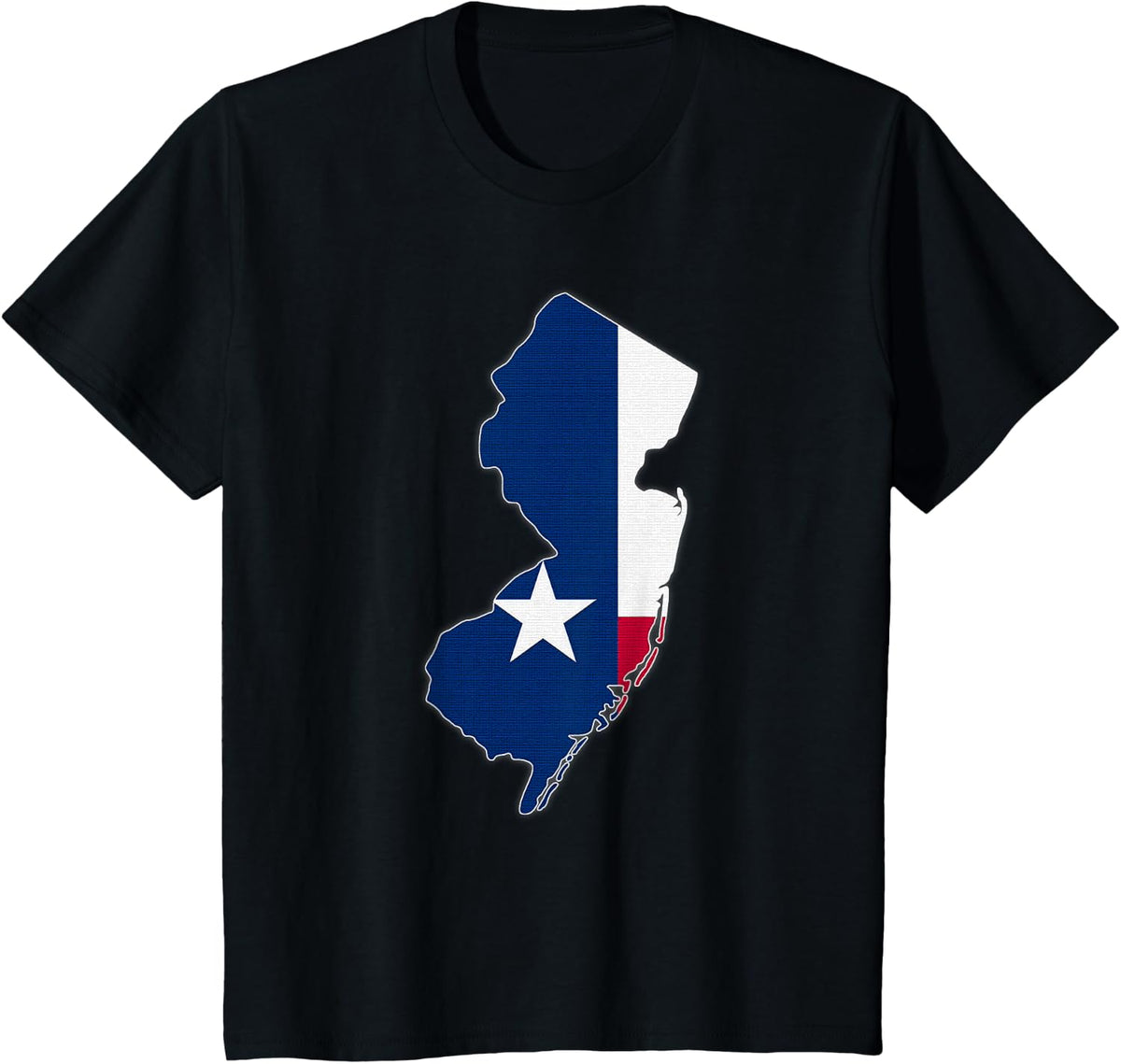 NEW JERSEY STATE MAP TEXAS TX Flag Roots Men Women Gift T-Shirt - Black