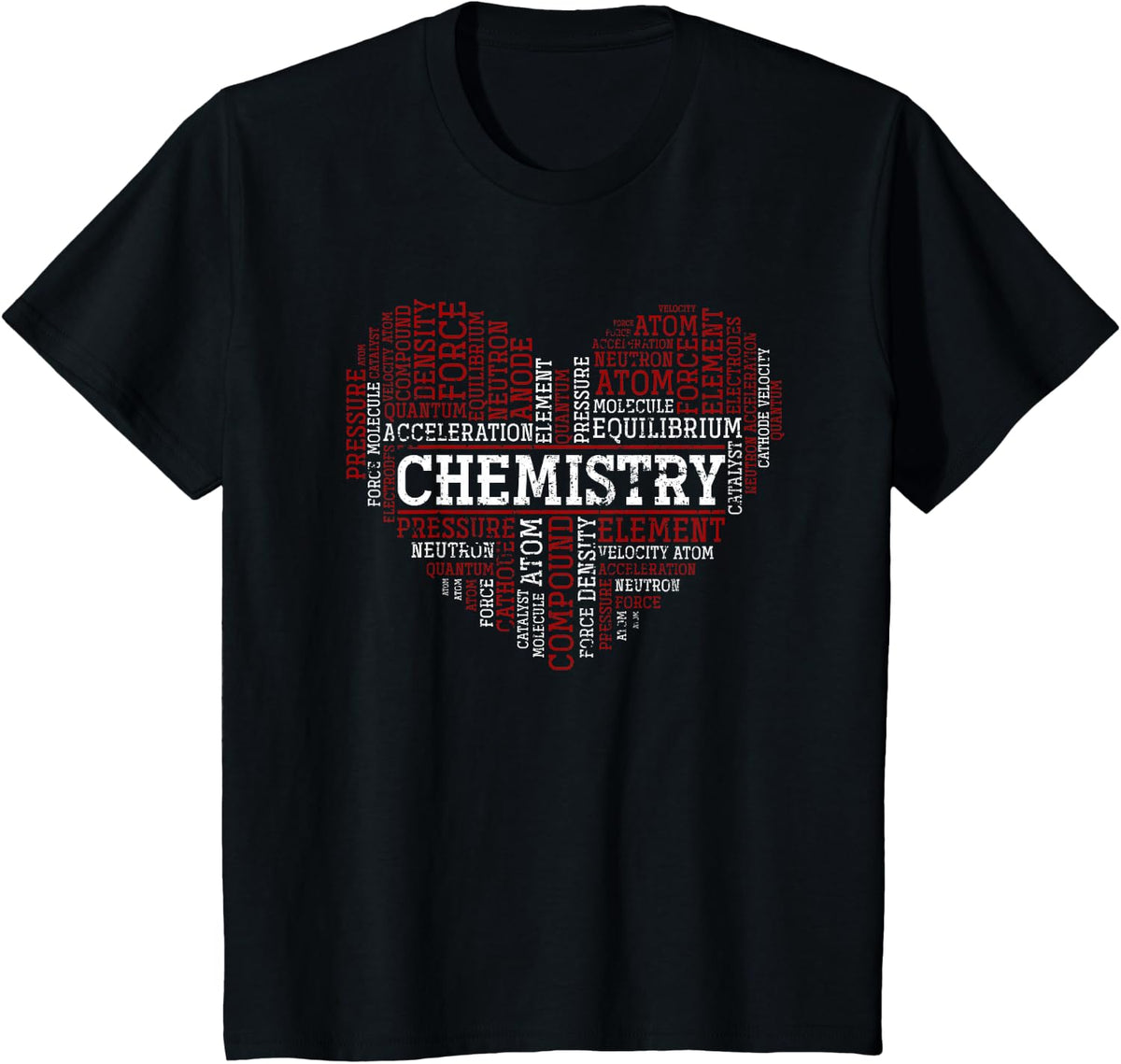 Chemist Heart Gift for Valentine's Day Chemistry T-Shirt - Black