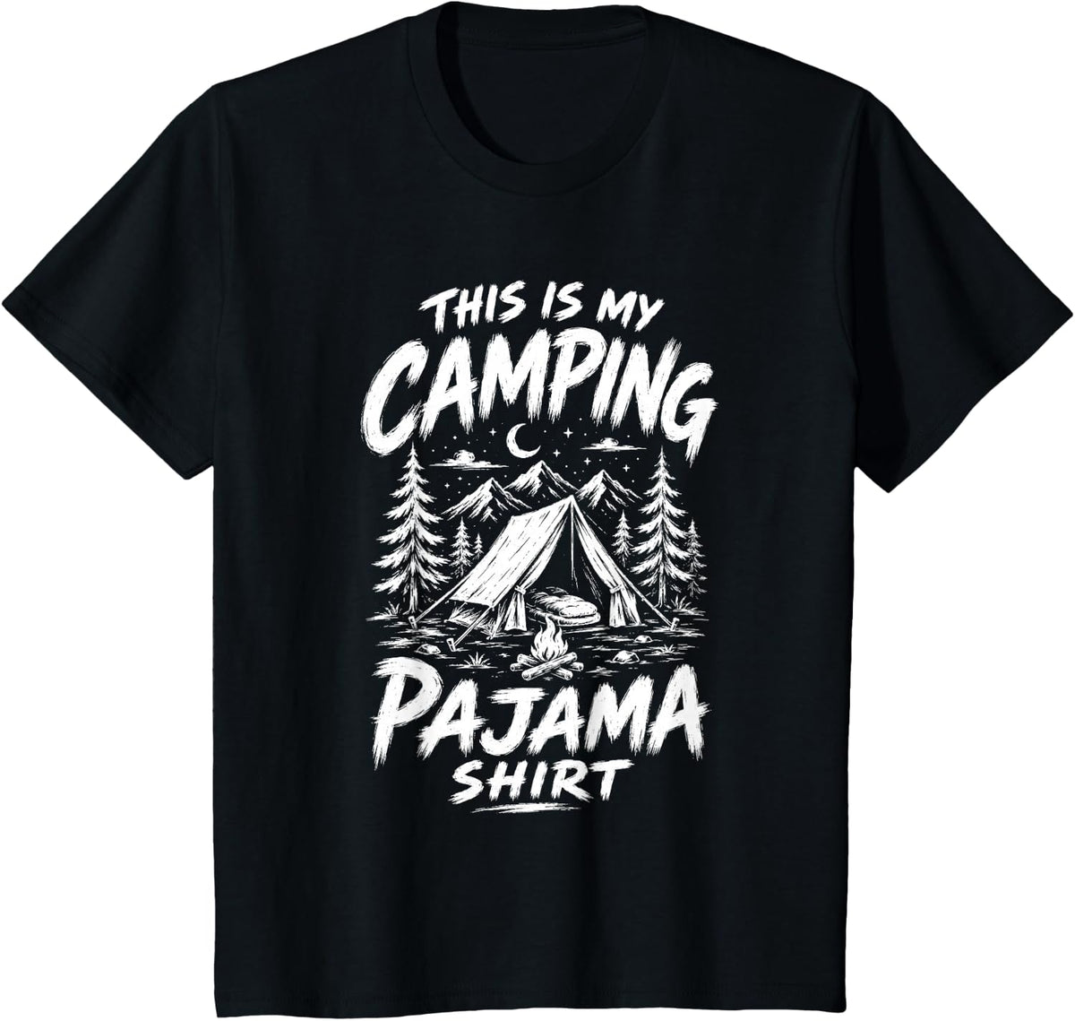 This is My Camping Pajama Funny Outdoo Camper Minimalist T-Shirt - Black