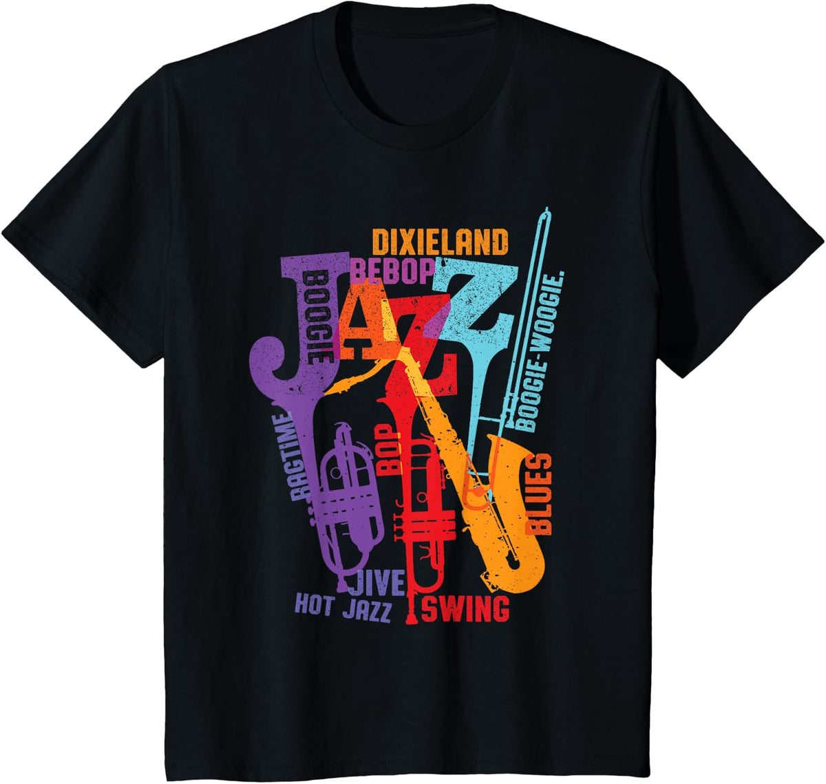MUSIC SHIRT: Jazz, dixieland, swing, shirt in color unisex T-Shirt - Black