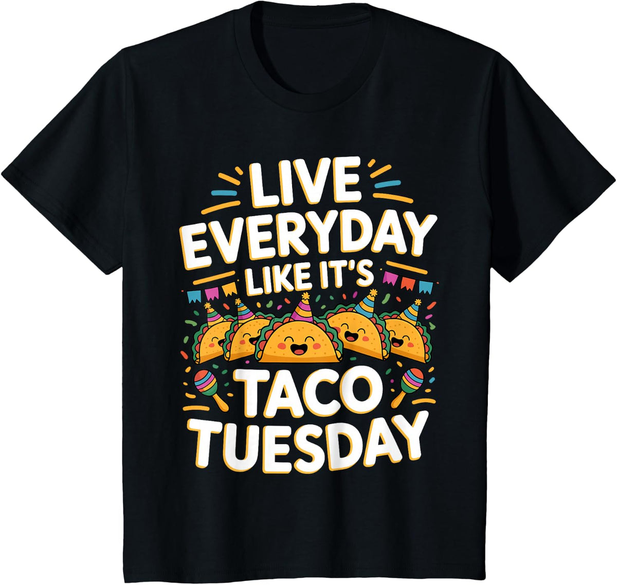 Taco Lover Design for Men Women Kids Cinco De Mayo Taco T-Shirt - Black