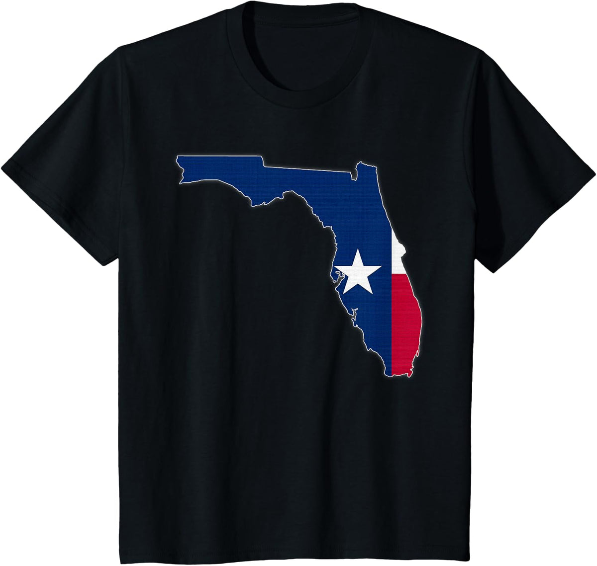 FLORIDA STATE MAP TEXAS TX Flag Roots Men Women Gift T-Shirt - Black