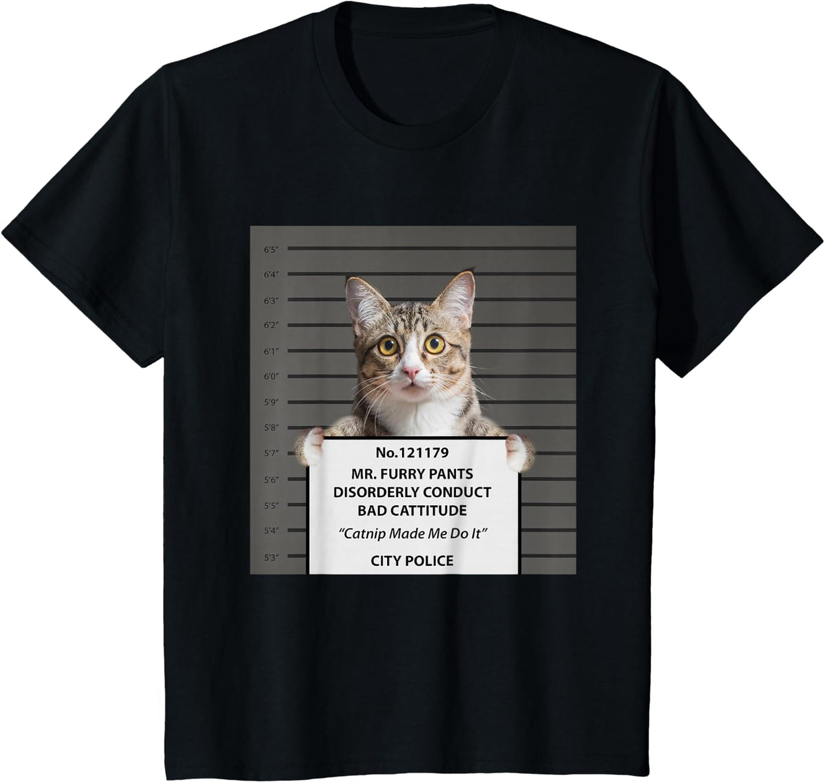 Catnip Cat T-Shirt Bad Cattitude Funny Cat Lover Kitten Gift T-Shirt - Black