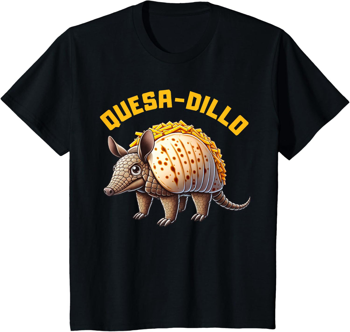 Funny Quesadilla Quesadillo Armadillo Design For Men Women T-Shirt - Black