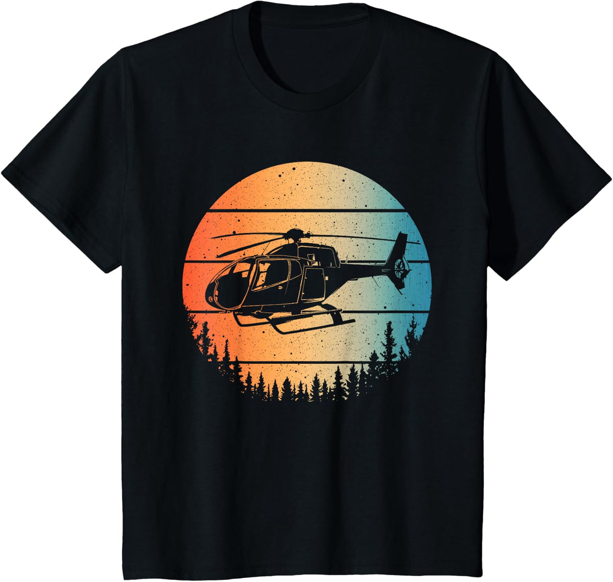 Cute Helicopter Art For Men Women Aviator Helicopter Pilot T-Shirt - Black