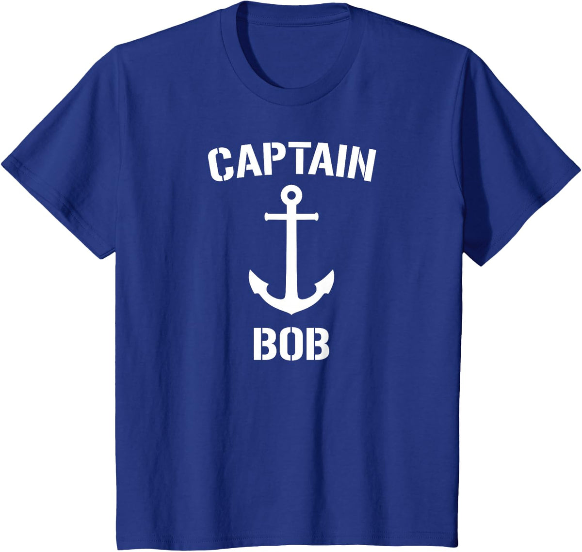 Nautical Captain Bob Personalized Boat Anchor T-Shirt T-Shirt - Royal Blue