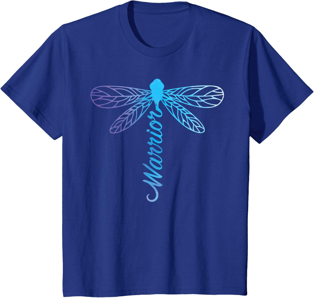 Warrior Dragonfly Suicide Prevention Mental Health Awareness T-Shirt - Royal Blue