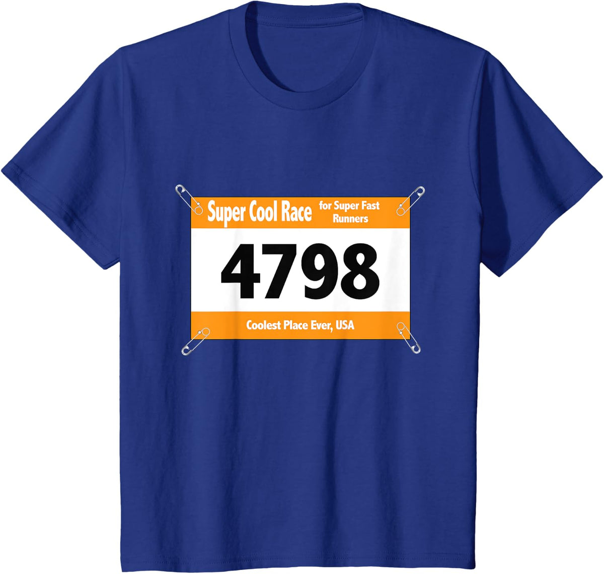 Runner Funny Halloween Costume T-Shirt Racing Bib Tee Running Shirts for Women Men - Royal Blue