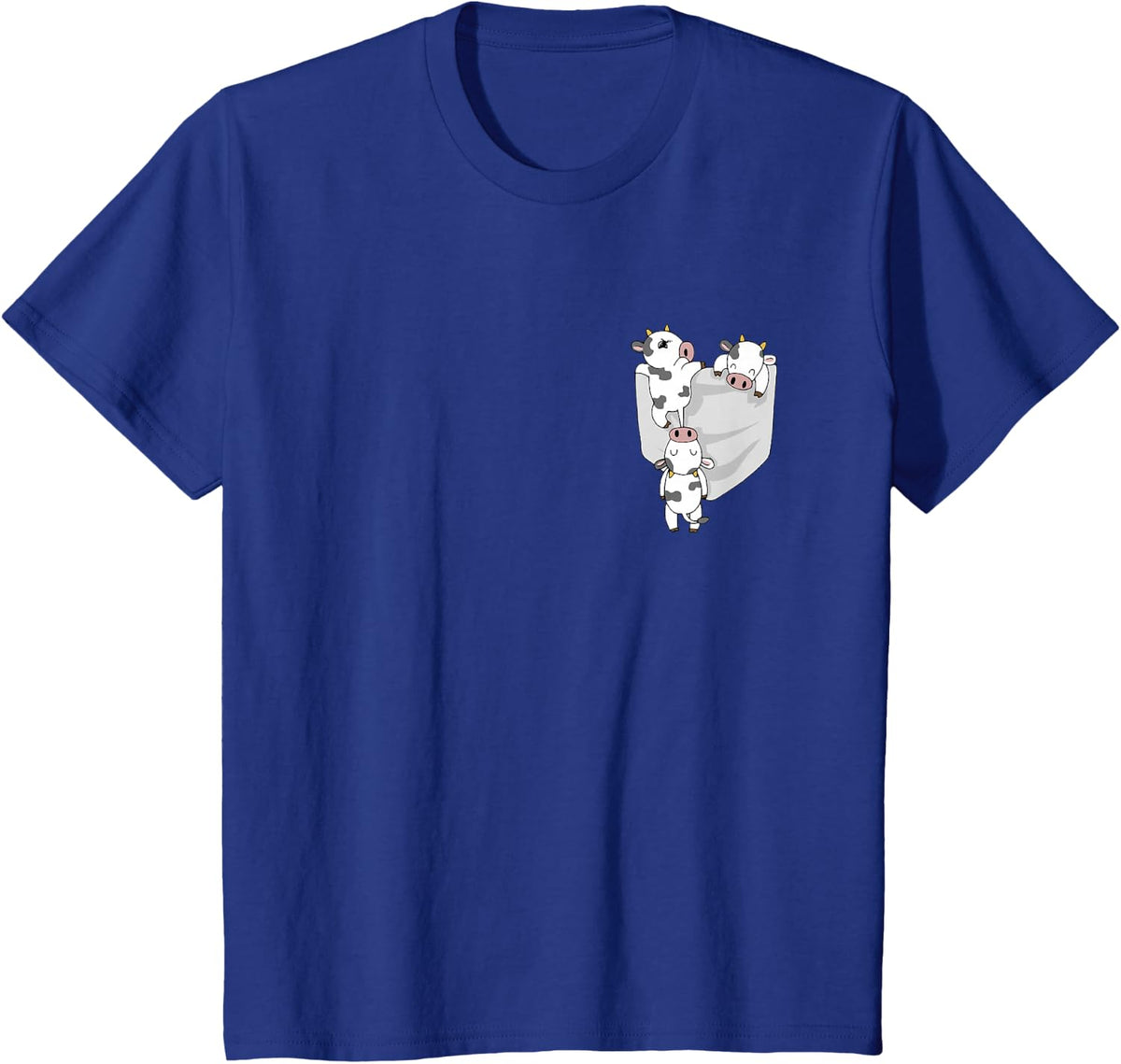 Cow Pocket Funny Milk Cow in A Bag T-Shirt - Royal Blue