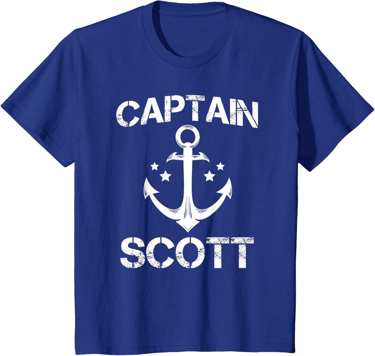 CAPTAIN SCOTT Funny Birthday Personalized Name Boat Gift T-Shirt - Royal Blue
