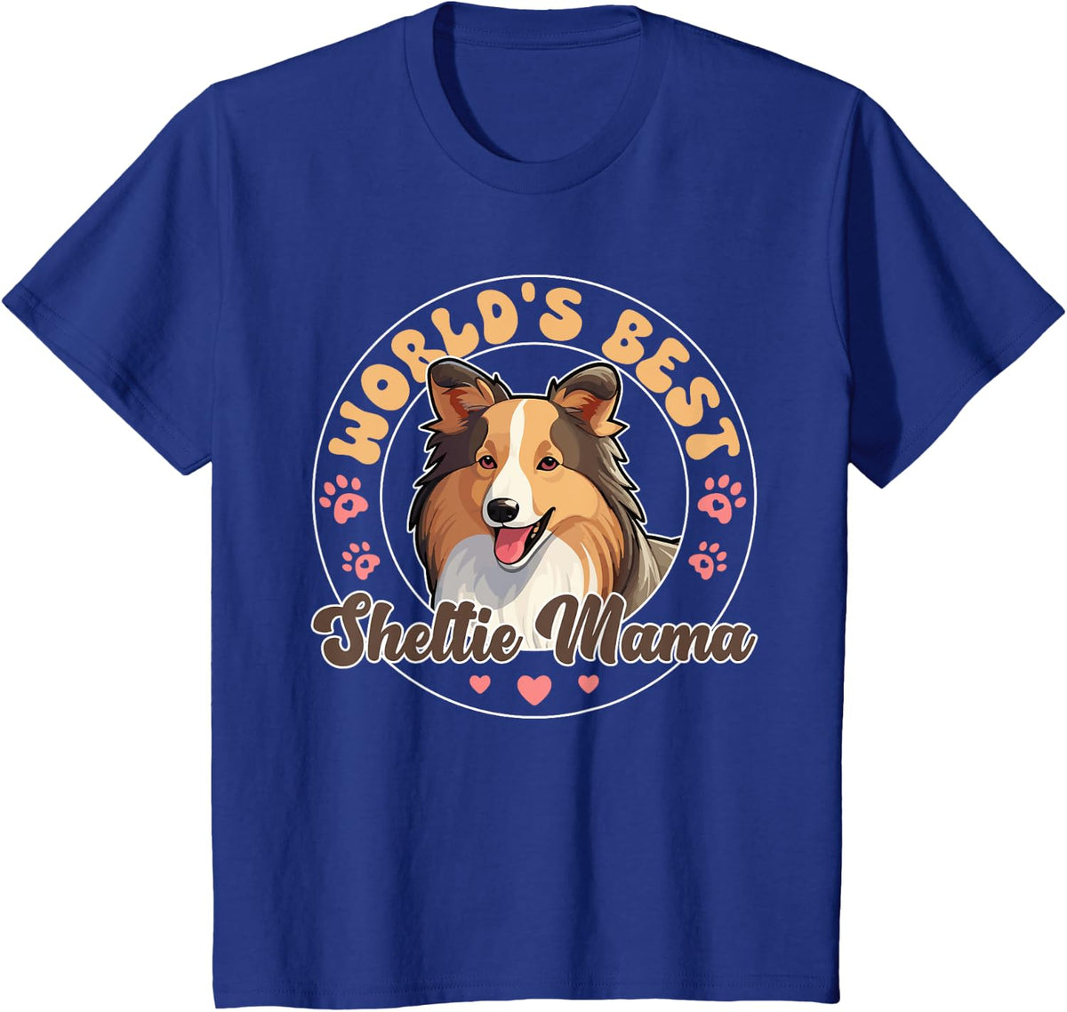 Shetland Sheepdog Dog World's Best Sheltie Mama T-Shirt - Royal Blue