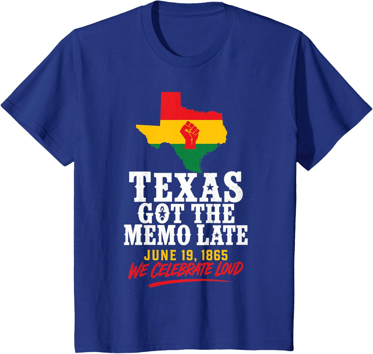 Texas Juneteenth Shirt 1865 Black History June 19 T-Shirt - Royal Blue