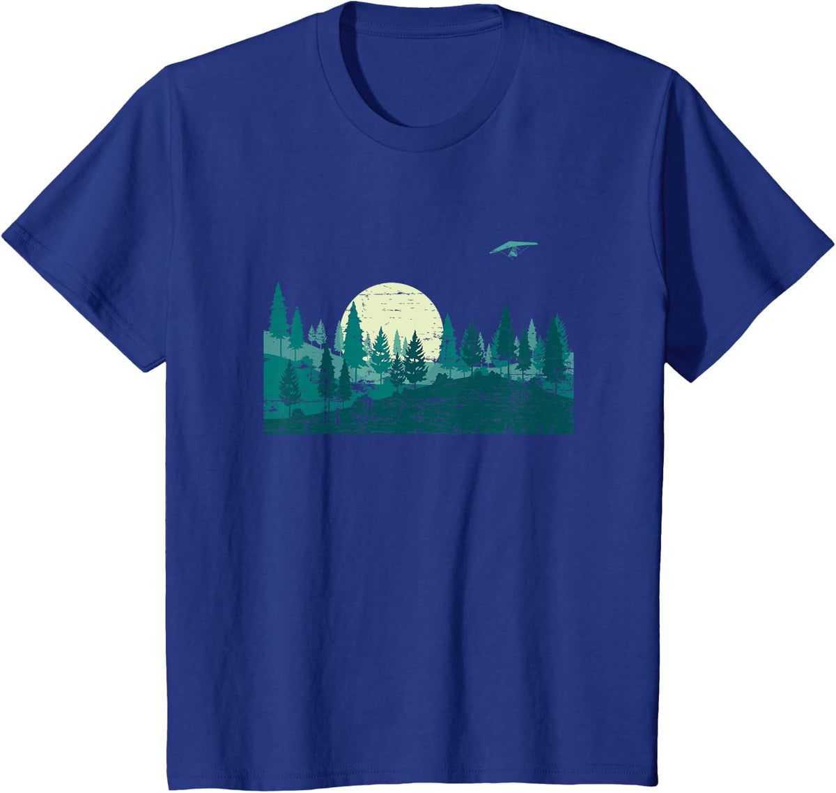 Full Moon Trees Outdoor Night Nature Tees Moonlight Forest T Shirts for Men Women - Royal Blue