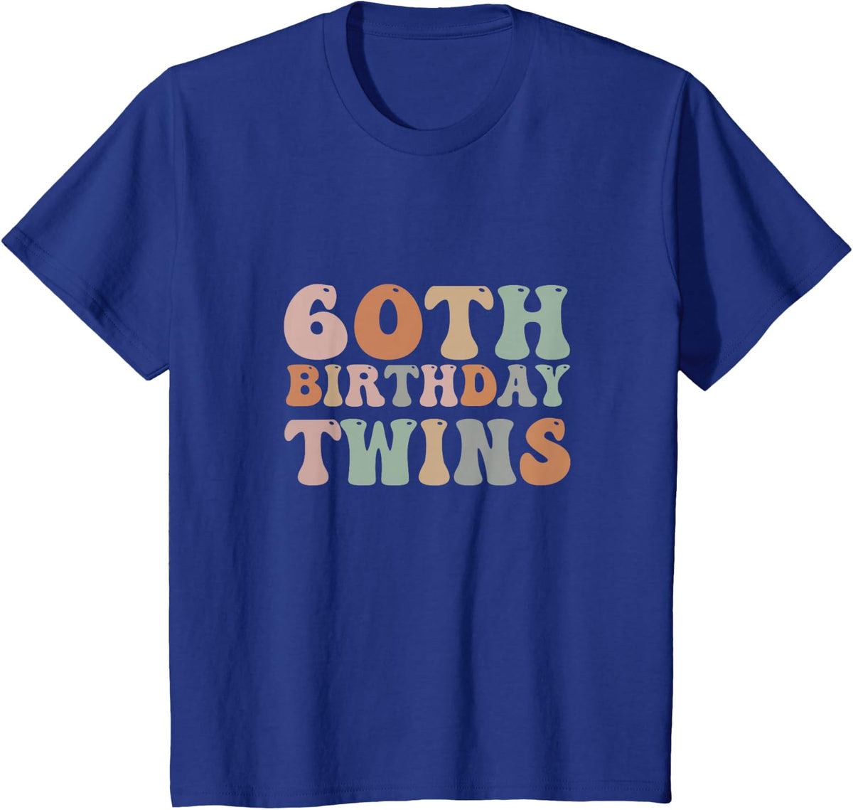 60th Birthday Twins 60 Years Old Twin Sibling Men Women Kids T-Shirt - Royal Blue