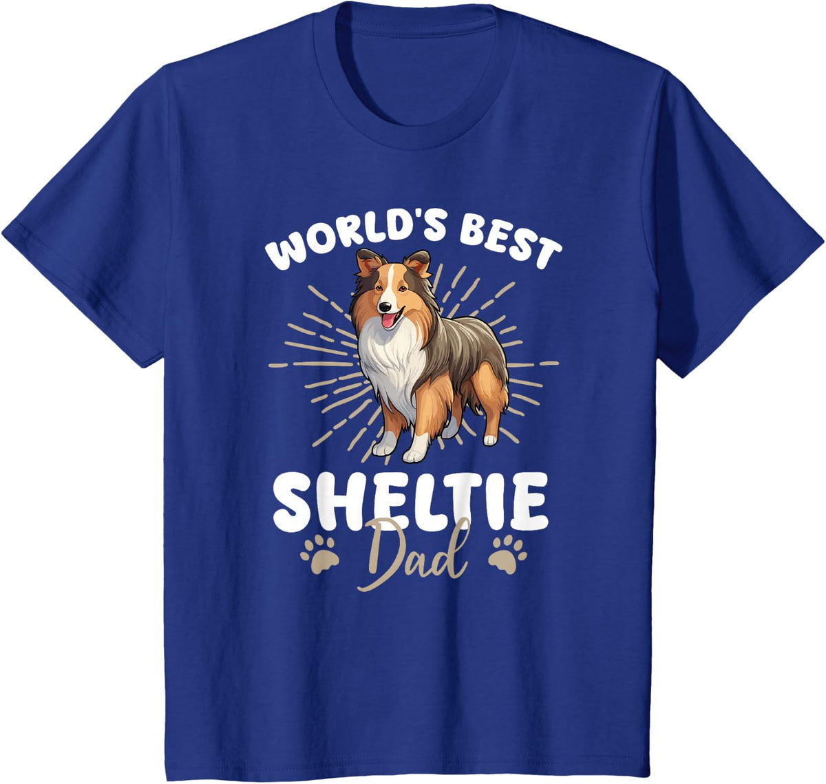 Shetland Sheepdog Dog World's Best Sheltie Dad T-Shirt - Royal Blue