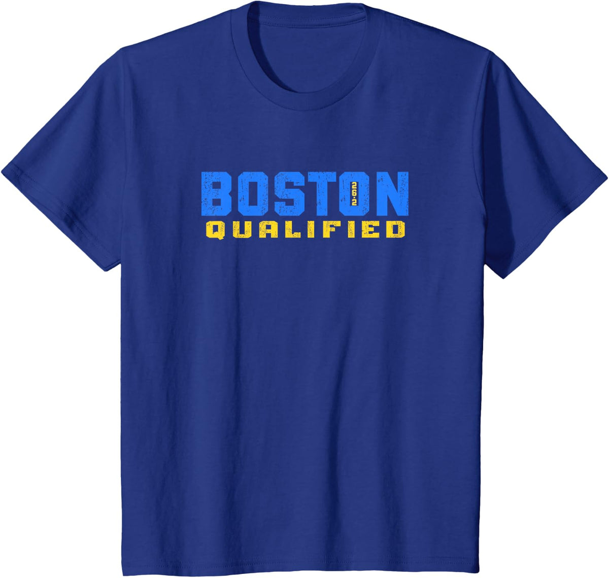 Boston 26.2 Qualified Shirt Runner in Training Qualifier T-Shirt - Royal Blue