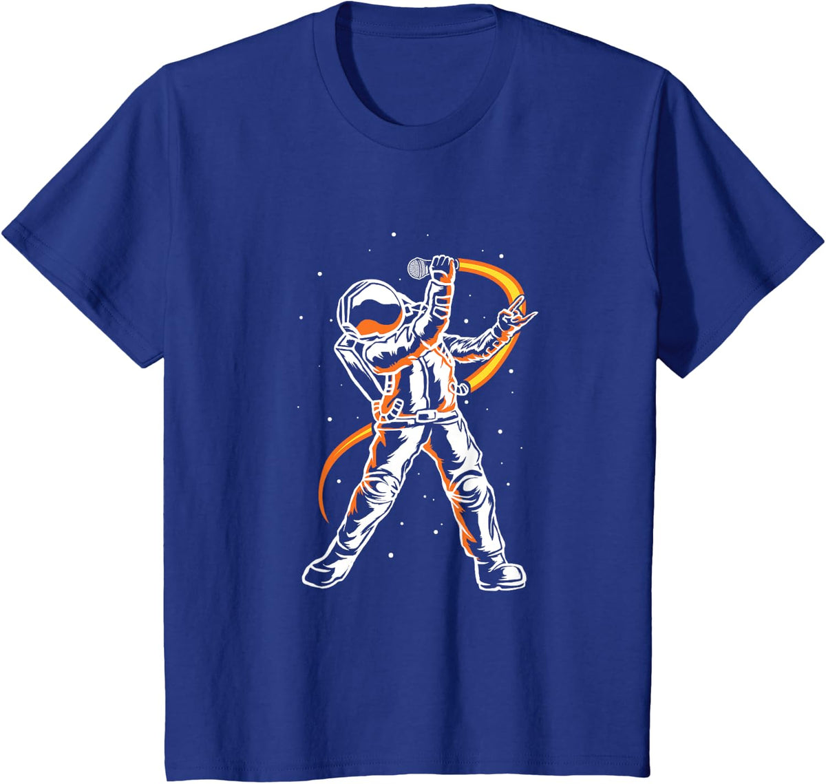 Astronaut In Space Microphone Karaoke Vocal Singing Singer T-Shirt - Royal Blue