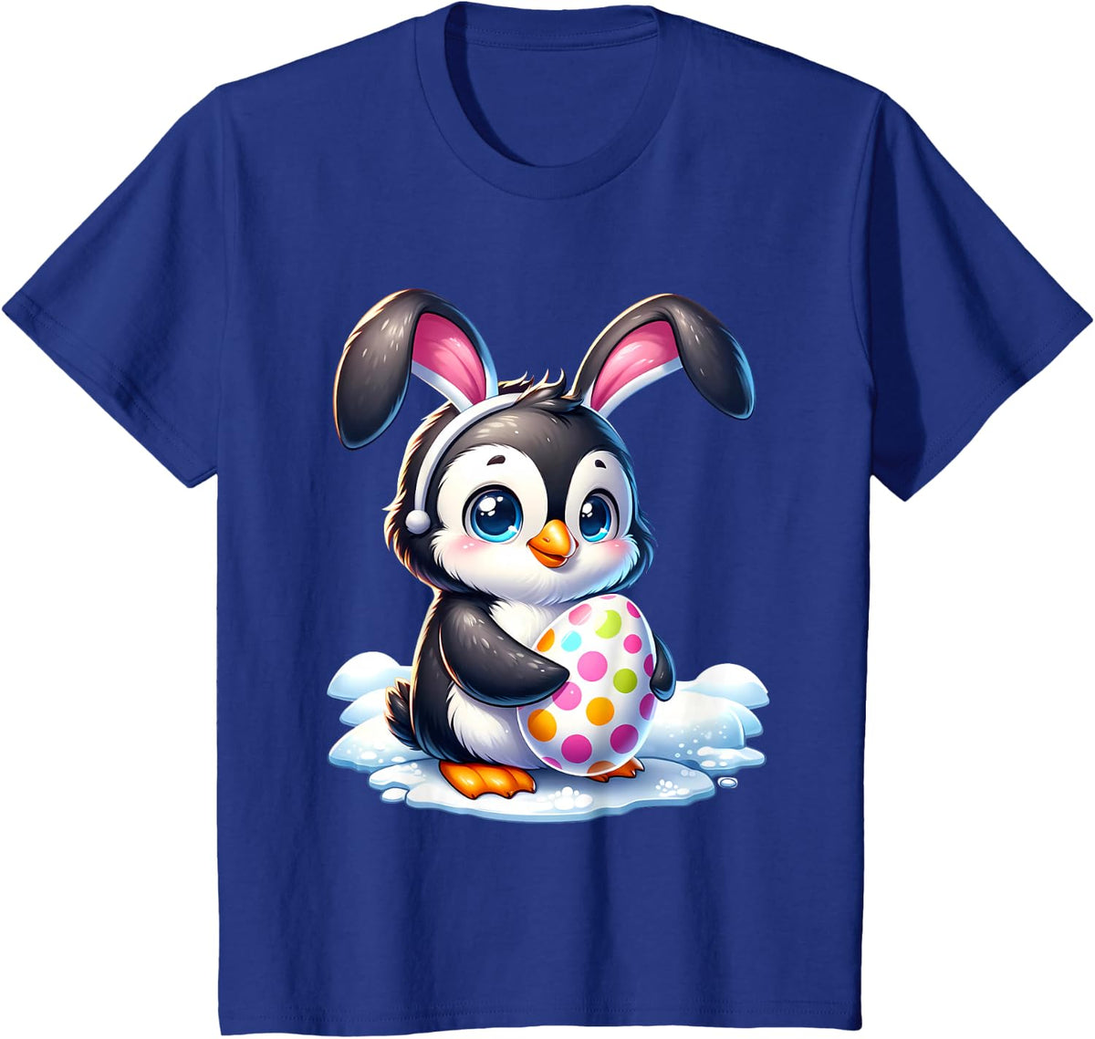 Easter Penguin Lover Egg Eggs Bunny Rabbit Bunnies Funny Tee T-Shirt - Royal Blue