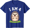 I'm 4 Hedgehogs Lover Four Years Old 4th Birthday Party Kids T-Shirt - Royal Blue