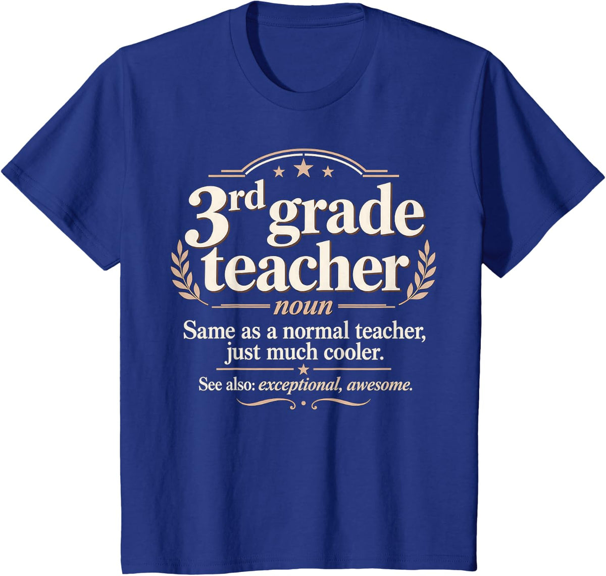 3rd Grade Teacher Funny Definition Educator Gift T-Shirt - Royal Blue