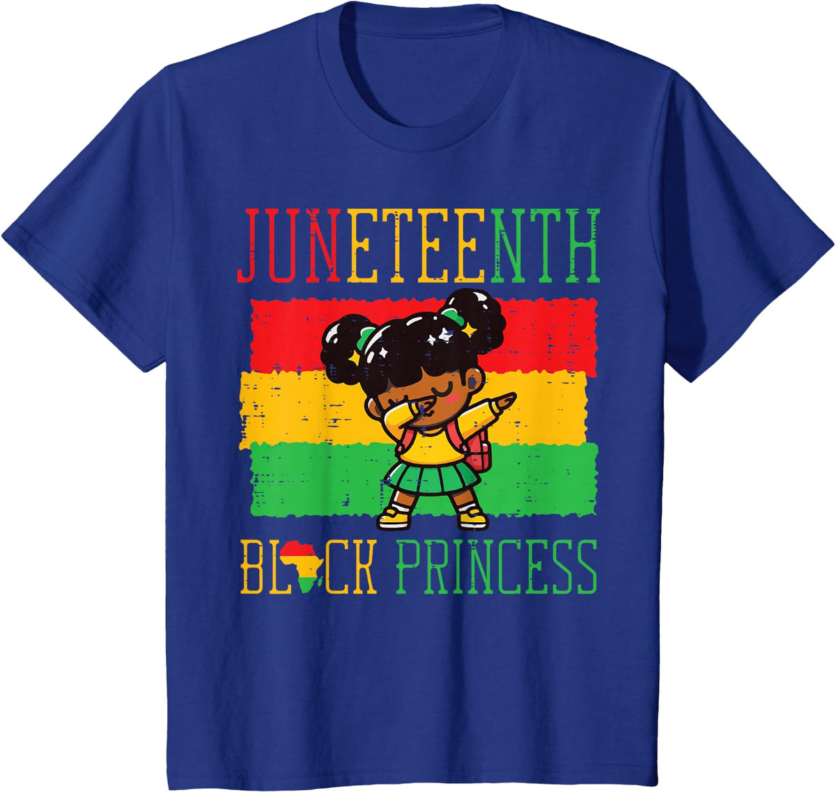 Juneteenth Black Princess Tees African June 19th T Shirts for Kids Girls Women Men - Royal Blue