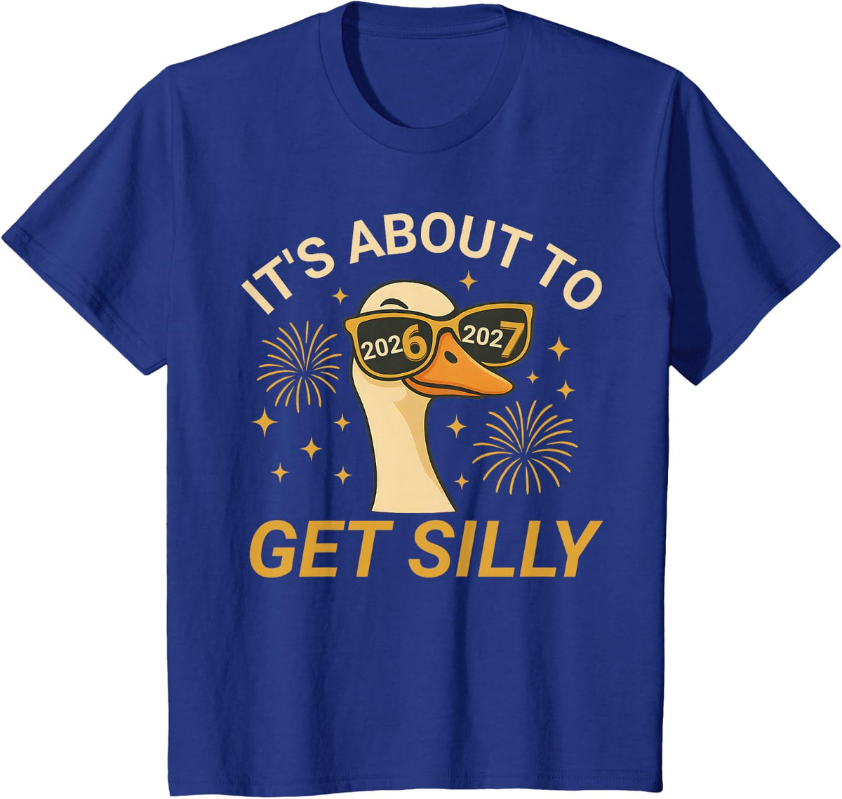 Funny Silly Goose 67 NYE 2026 New Years Eve Boys Kids 6 7 T-Shirt - Royal Blue