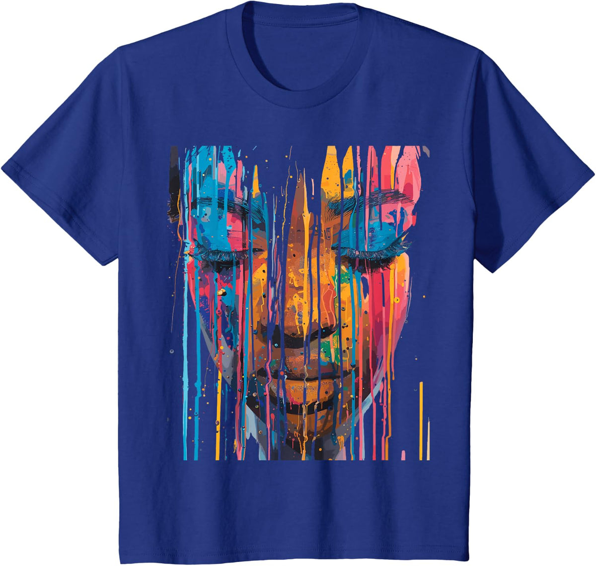 Cool African Woman Afro Colour Painted Face Juneteenth Vibes T-Shirt - Royal Blue
