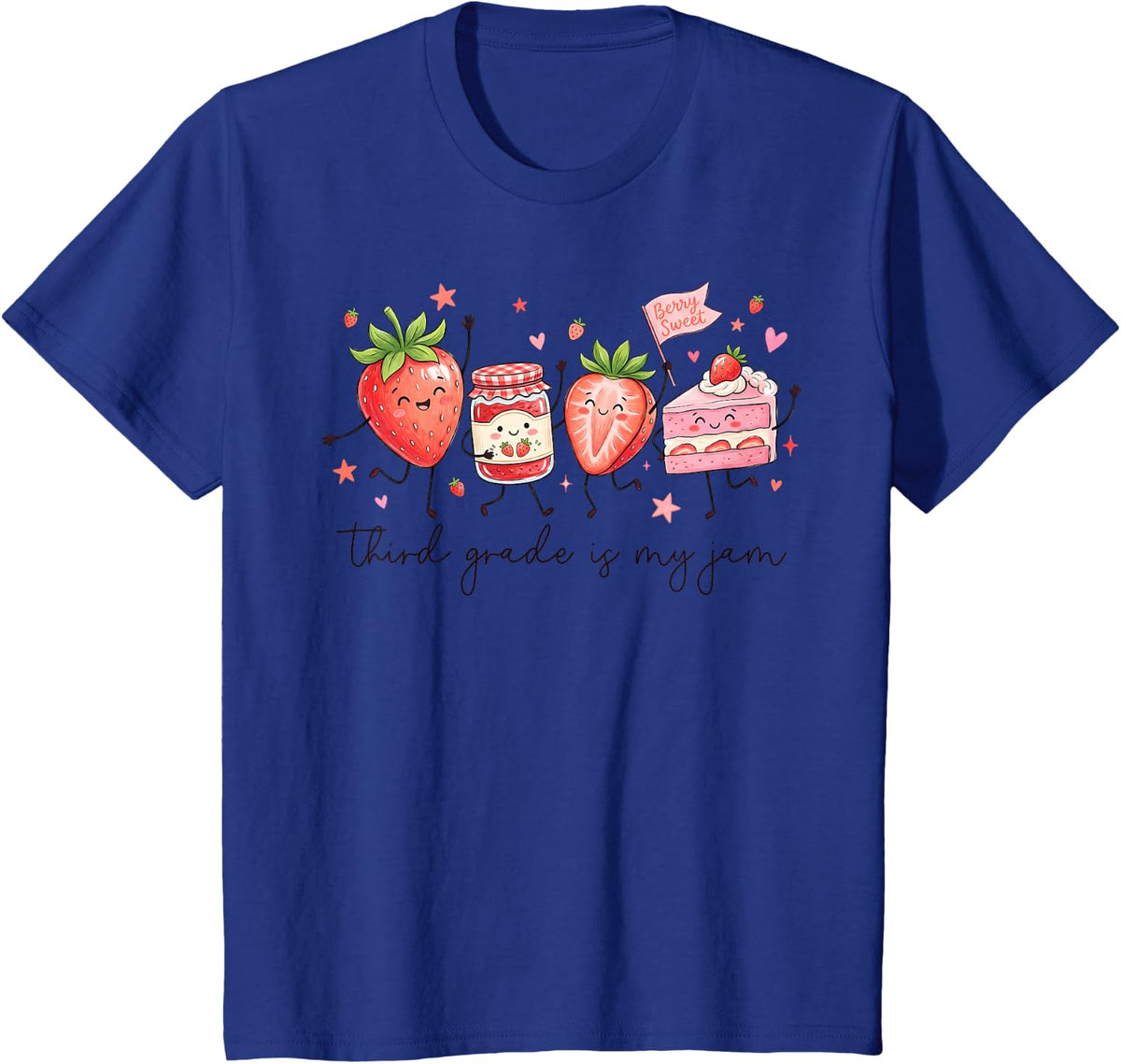 Third Grade is My Jam Strawberry 3rd Grade Back to School T-Shirt - Royal Blue