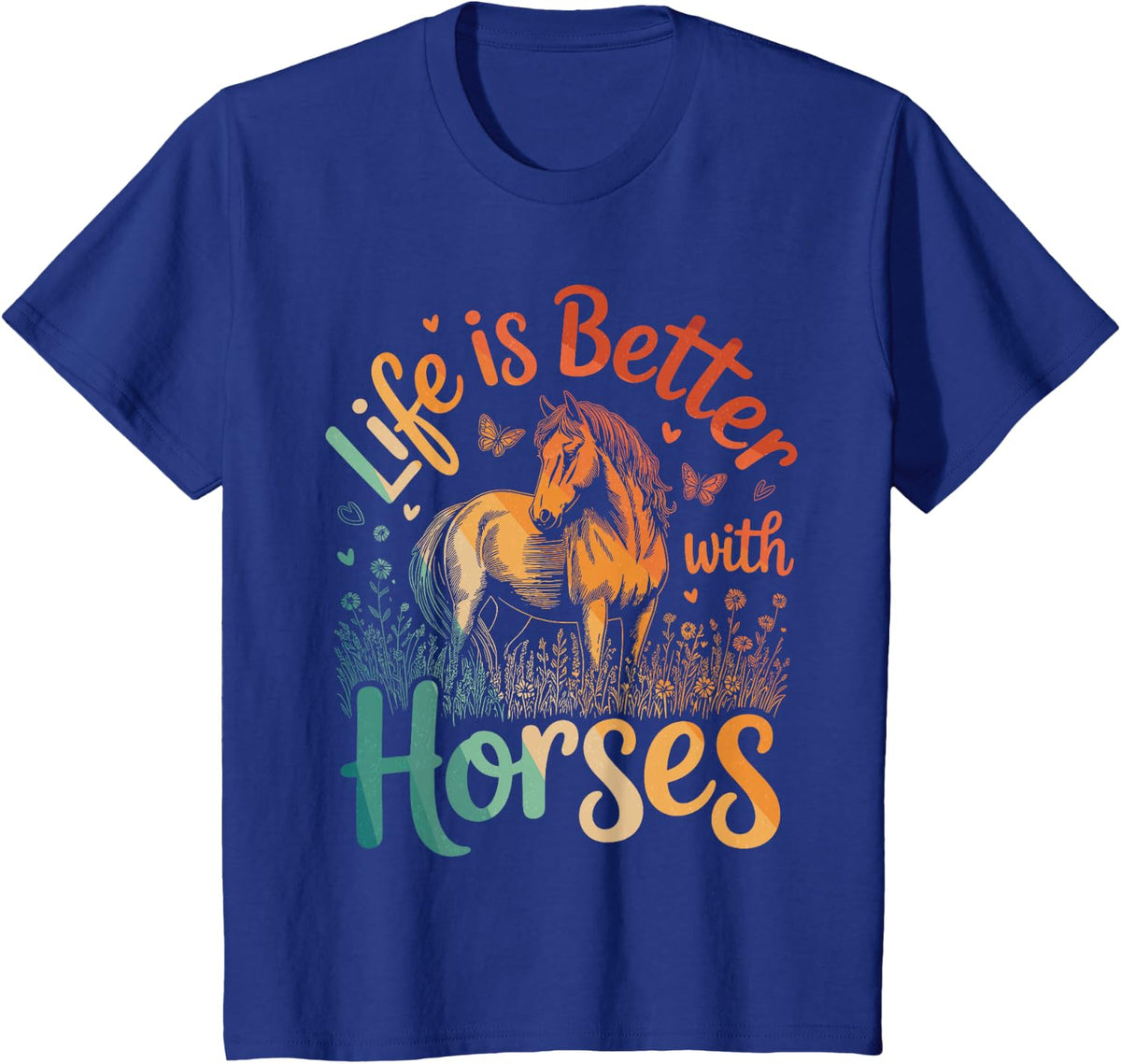 Cool Horse Lover Art for Men Women Kids Horse Riding Horse T-Shirt - Royal Blue
