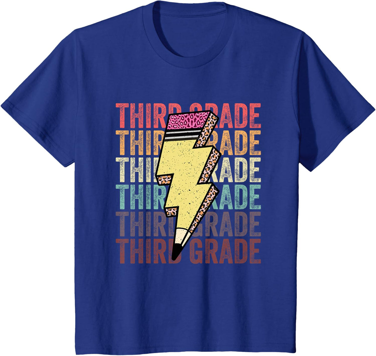 Third Grade Lightning Bolt Pencil 1st Day Of Back To School T-Shirt - Royal Blue
