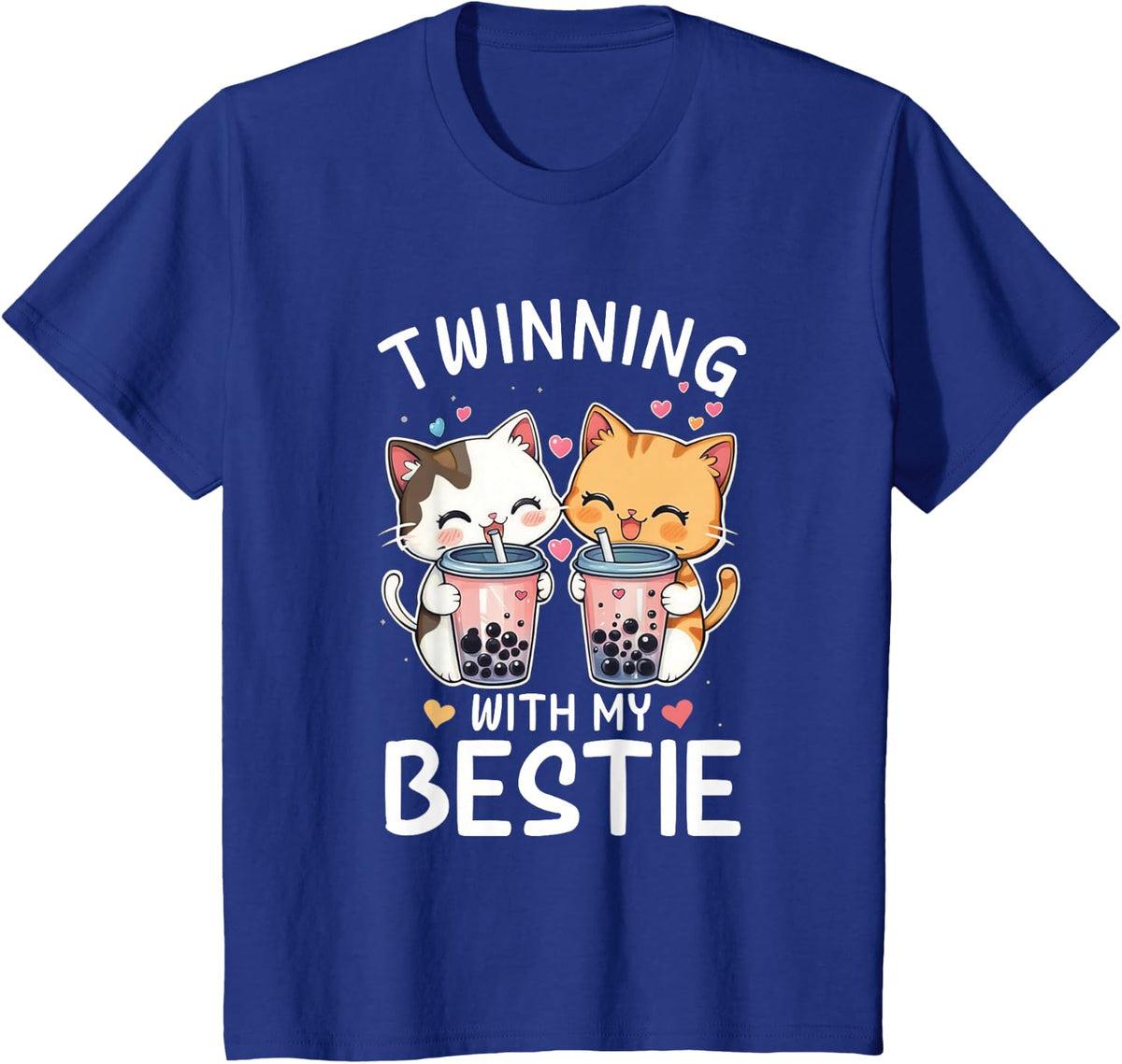 Cat Twinning With My Bestie Matching Friend Shirts For Kids Girls Spirit Week Tees T Shirts - Royal Blue