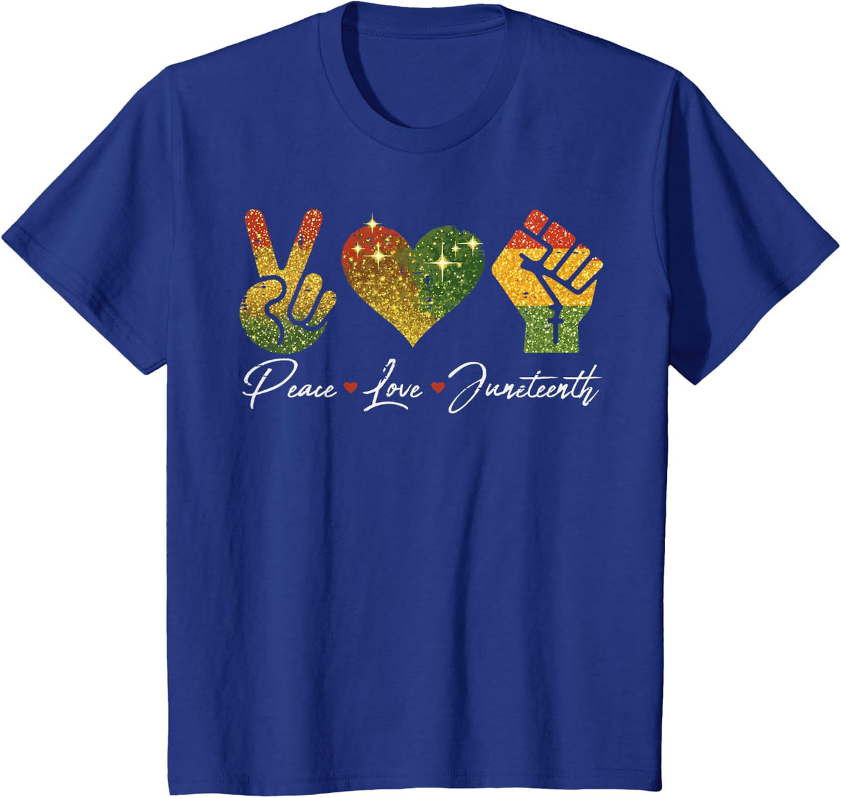 Peave Love Juneteenth Black African June 19th Men Women Kids T-Shirt - Royal Blue