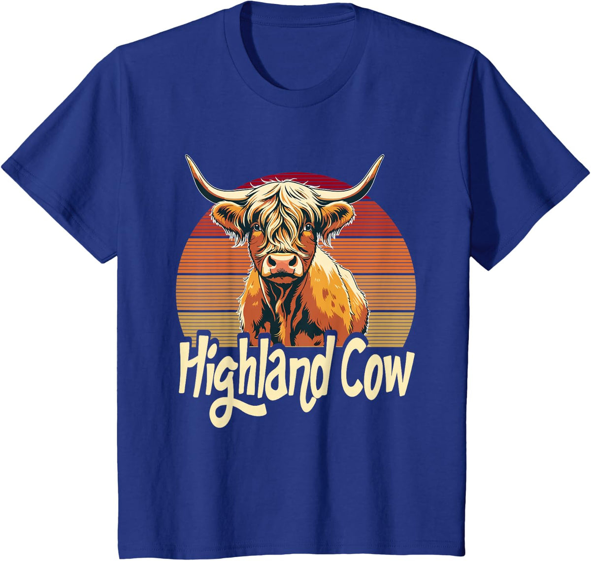Highland Cow Lover Cattle Farmer T-Shirt - Royal Blue