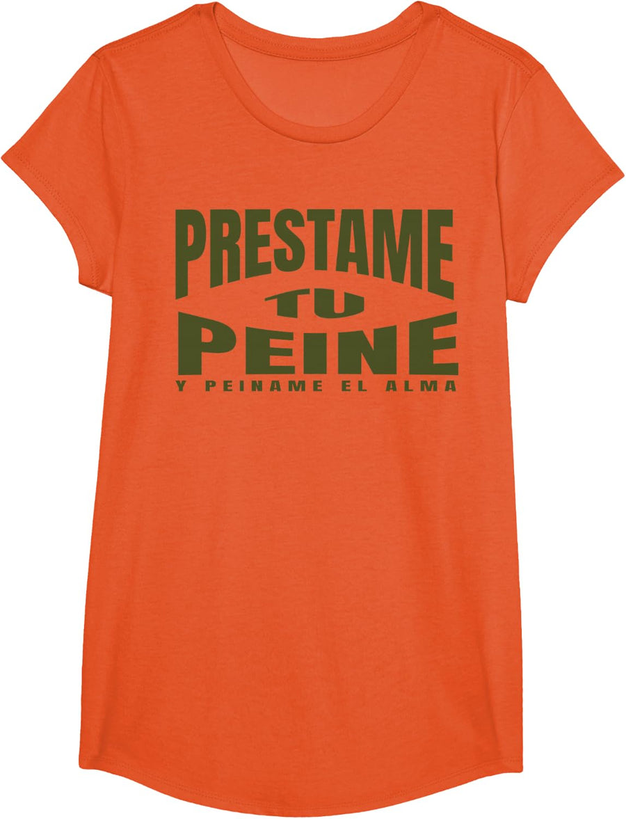 Prestame Tu Peine Classic Mexican Rock T-Shirt - Girls Orange