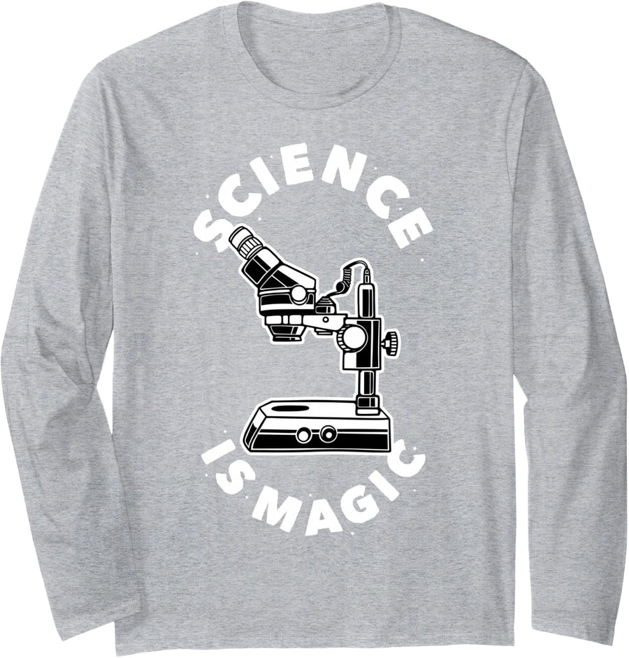 Science is Magic Long Sleeve T-Shirt - Adult Unisex Heather Grey
