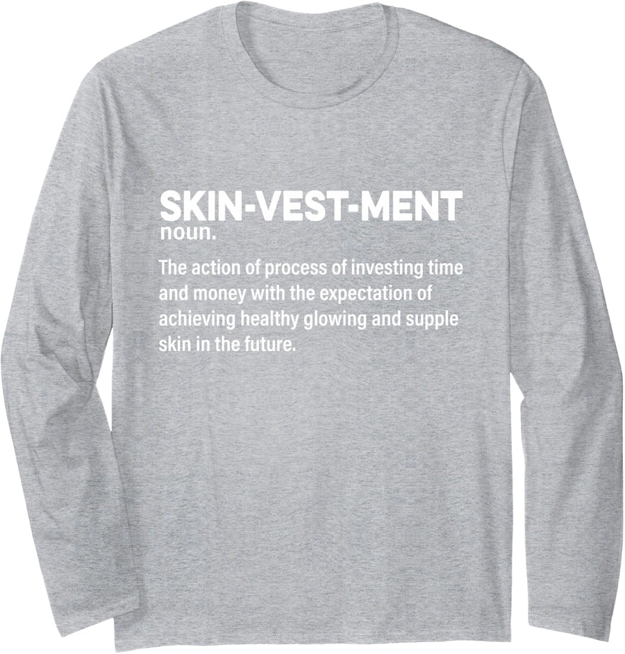 Skinvestment Skincare Definition Esthetician Long Sleeve T-Shirt - Adult Unisex Heather Grey