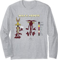 Looney Tunes Wile E. Coyote Retro Color Code Long Sleeve T-Shirt - Adult Unisex Heather Grey