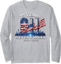 Remember Honor Unite 25th Anniversary 9 11 Graphic Long Sleeve T-Shirt - Adult Unisex Heather Grey