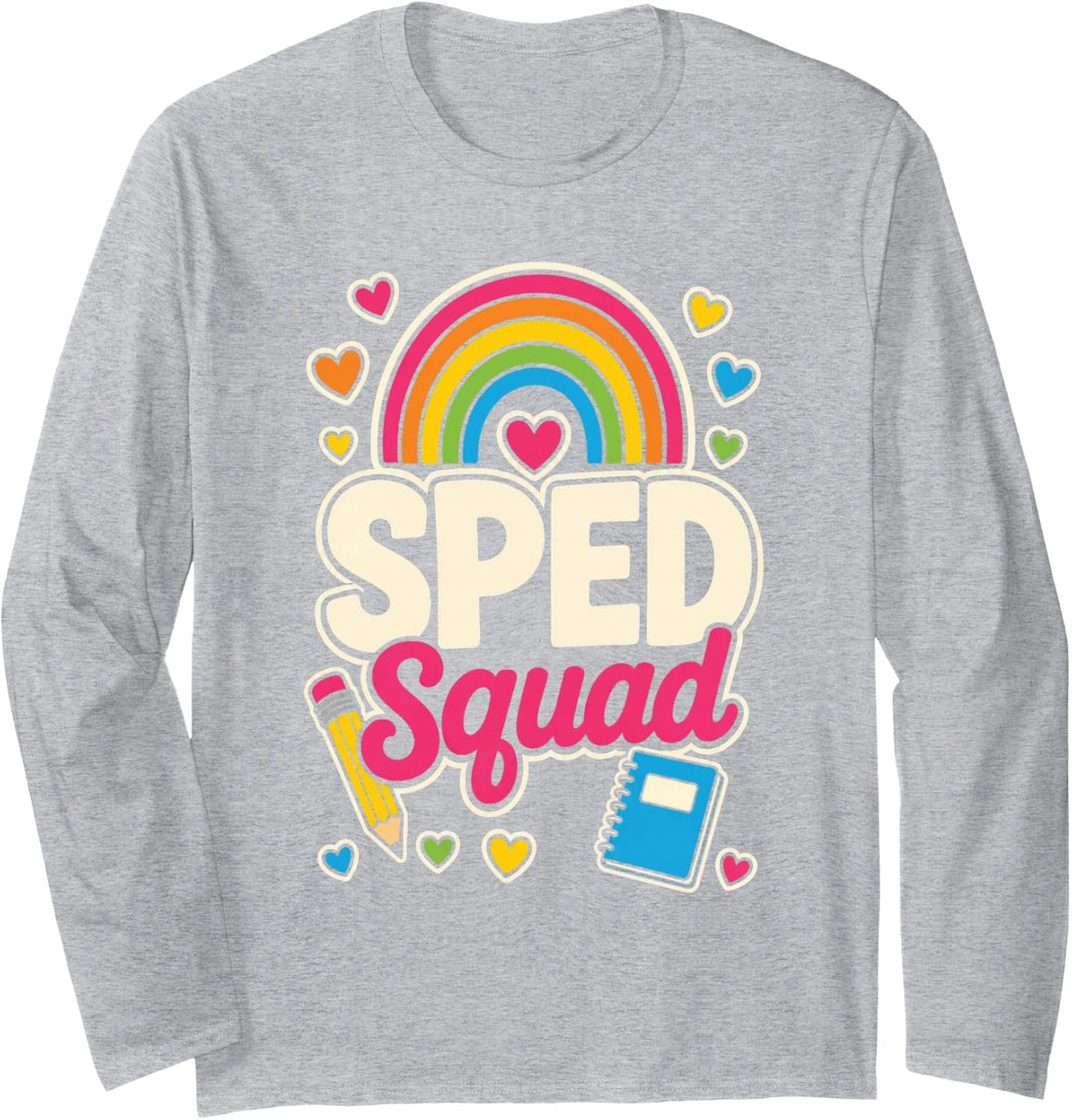 SPED Squad Special Education Elementary School Team Long Sleeve T-Shirt - Adult Unisex Heather Grey